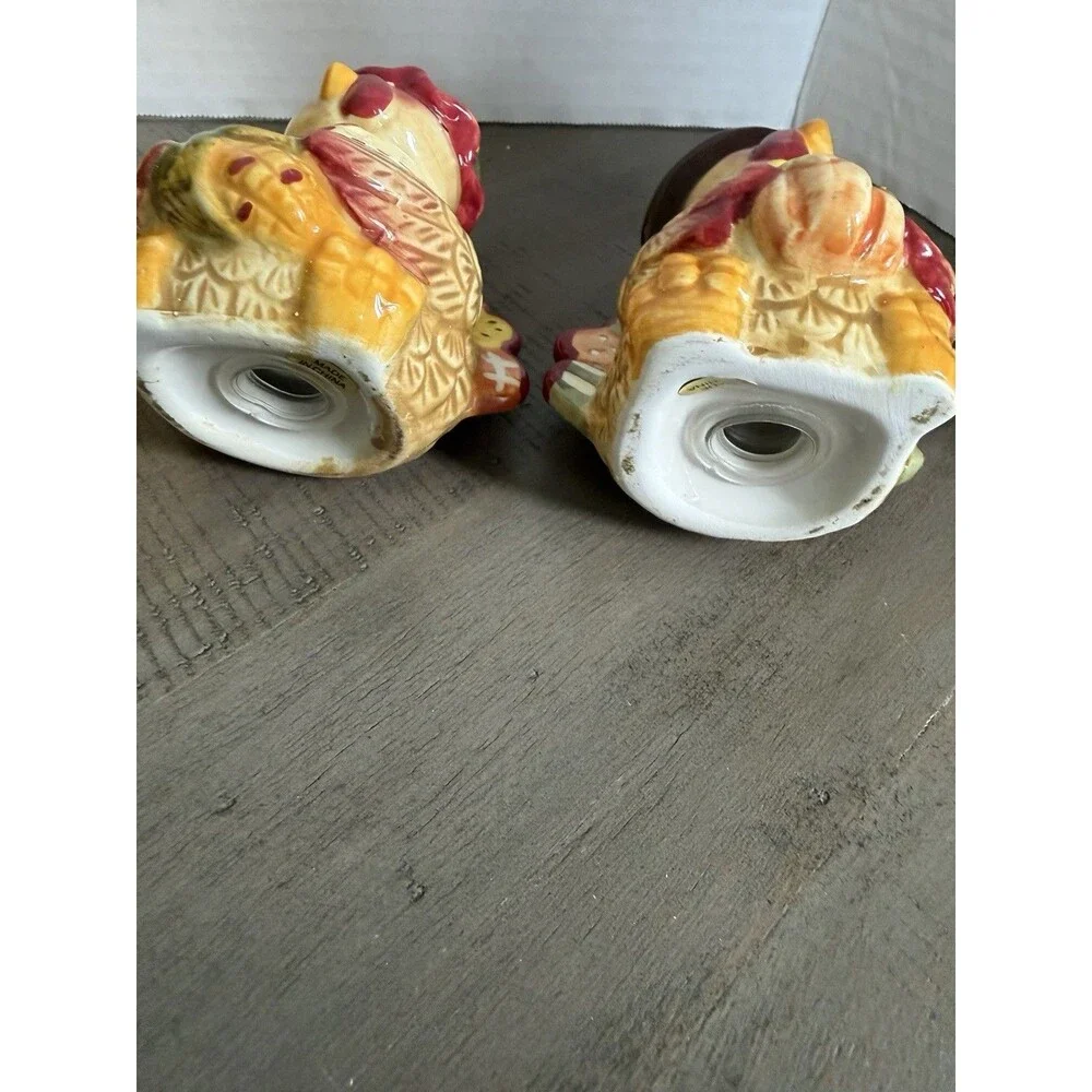 Vintage Turkey Thanksgiving Salt and Pepper Shakers Ceramic